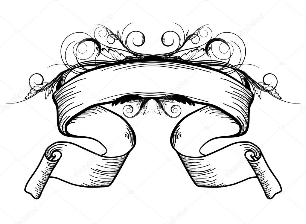 1023x749 Vintage Scroll Ribbon Stock Vector S Razvodovskij