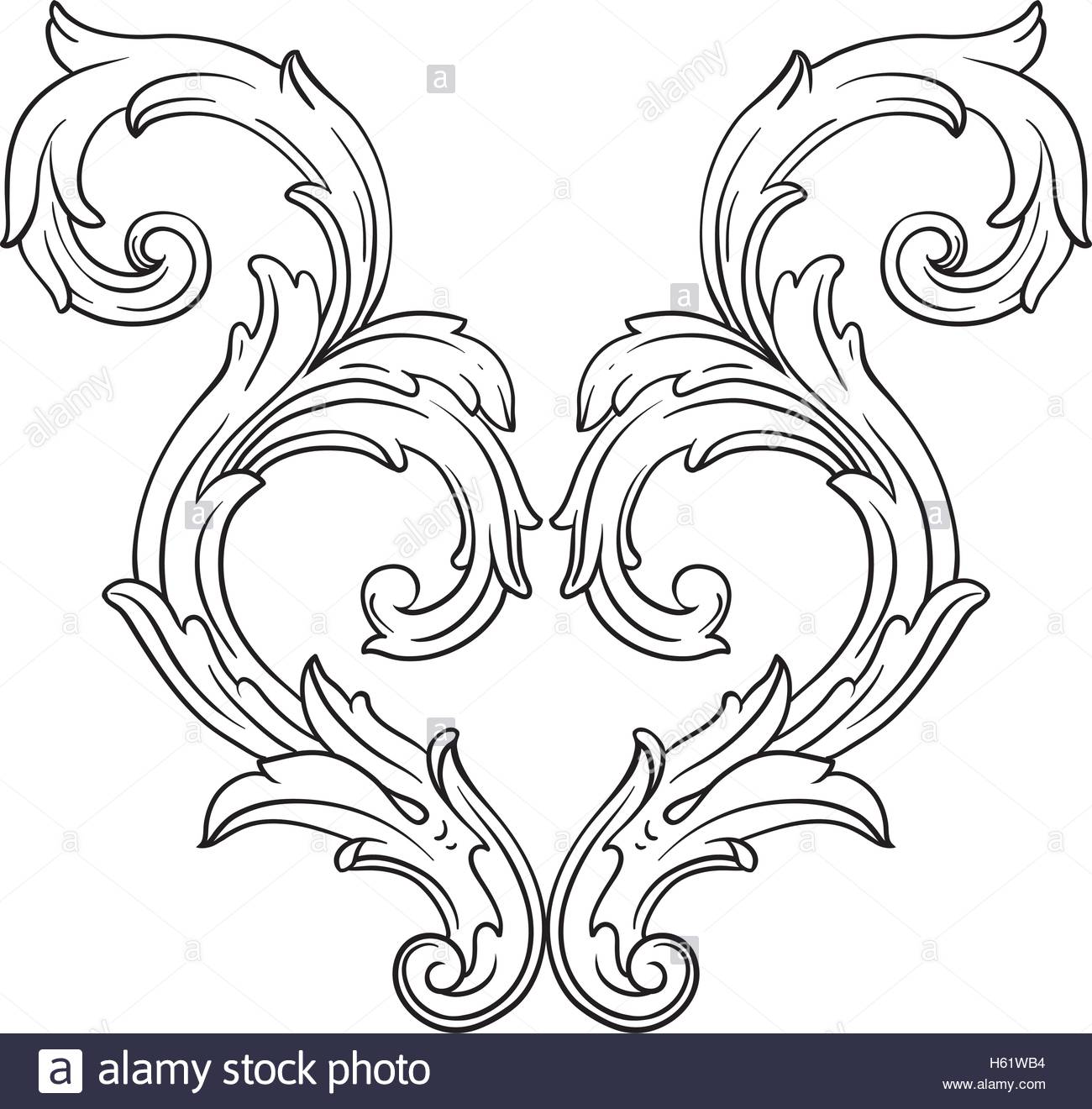 1300x1320 Vintage Baroque Frame Scroll Ornament Engraving Border Floral