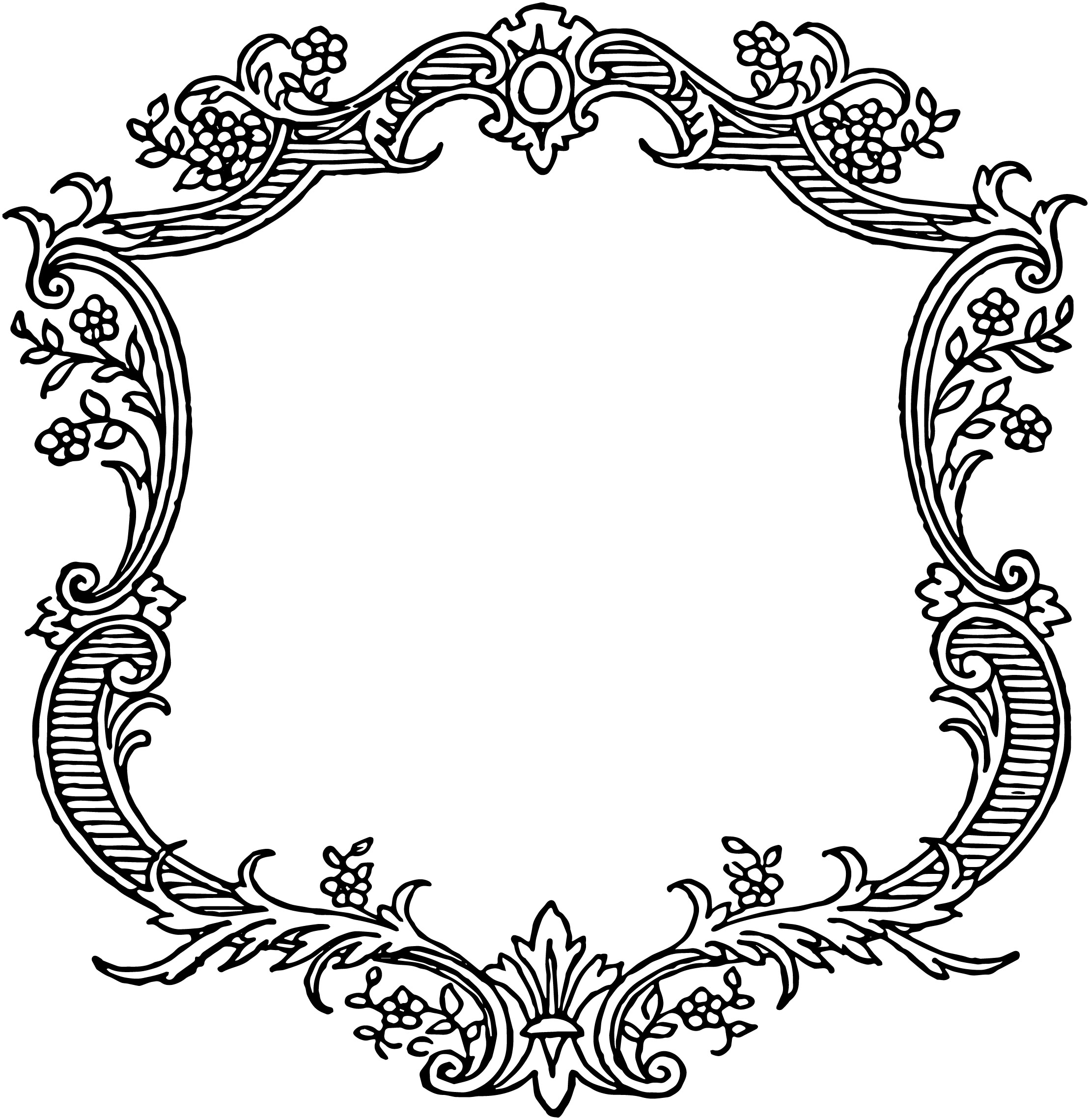 2219x2280 Free Vintage Floral Scroll Border Frame Oh So Nifty Vintage Graphics