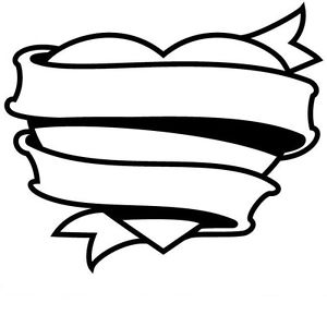 300x300 Heart And Scroll Old School Car Decal Sticker Ebay