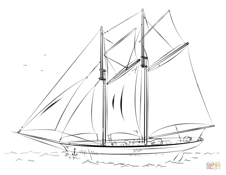 906x702 Old Sailing Ships Clipart Coloring Page