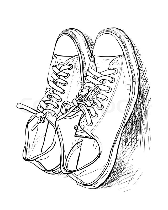 640x800 Hand Drawing A Pair Of Casual Shoes