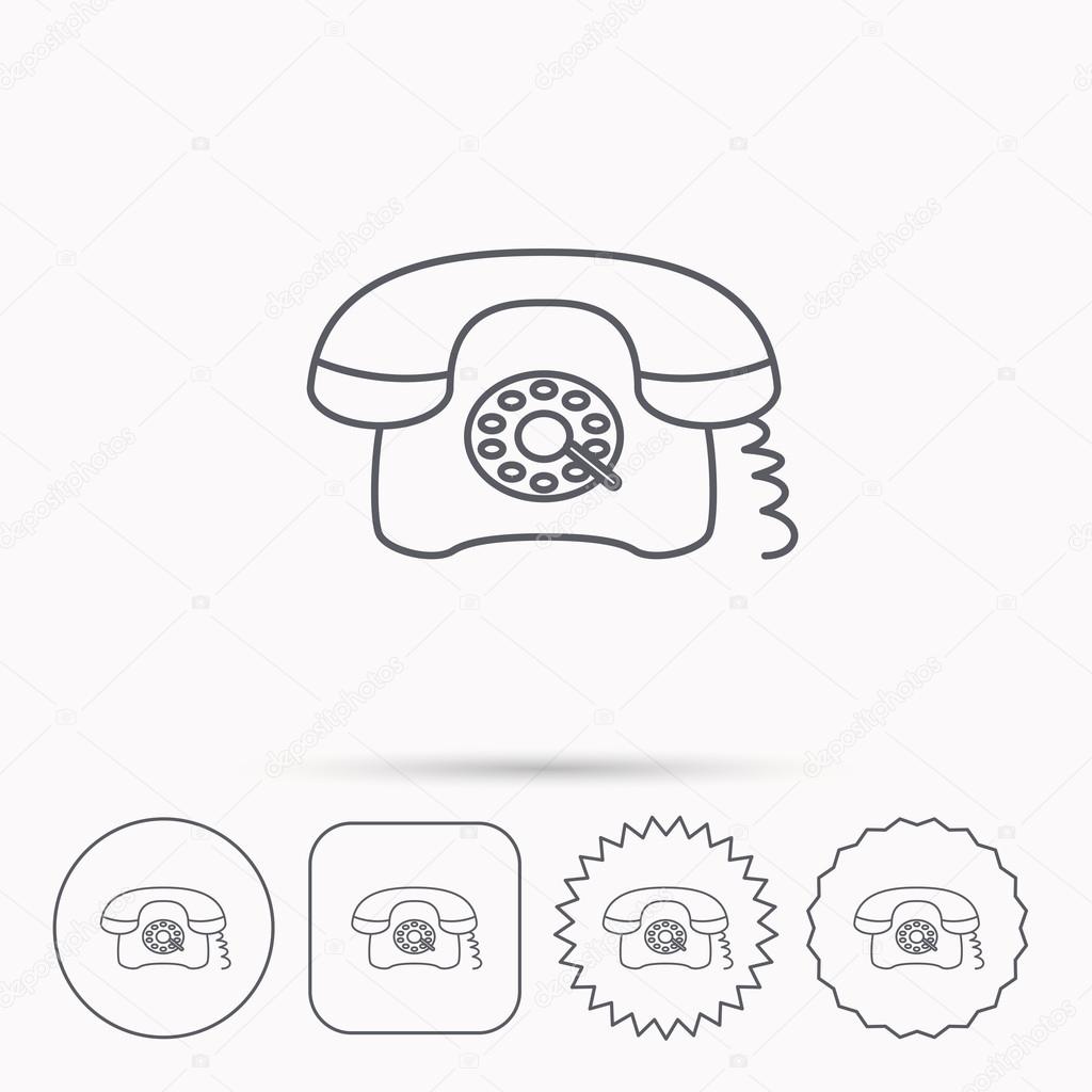 1024x1024 Retro Phone Icon. Old Telephone Sign. Stock Vector Tanyastock