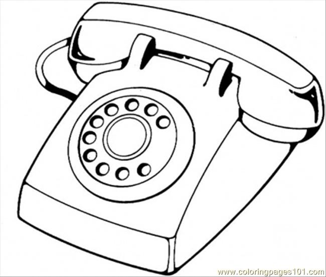 650x553 Telephone Coloring Page