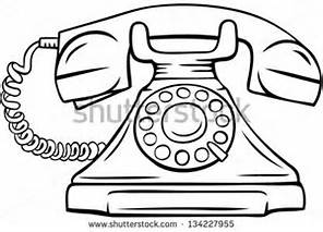 296x213 Line Drawing Of Old Fashioned Telephone