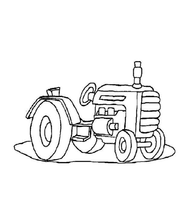 600x734 Little Tractor Coloring Page