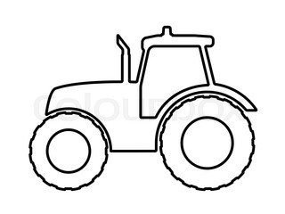 320x240 Vector Silhouette Of The Old Tractor On White Background Stock