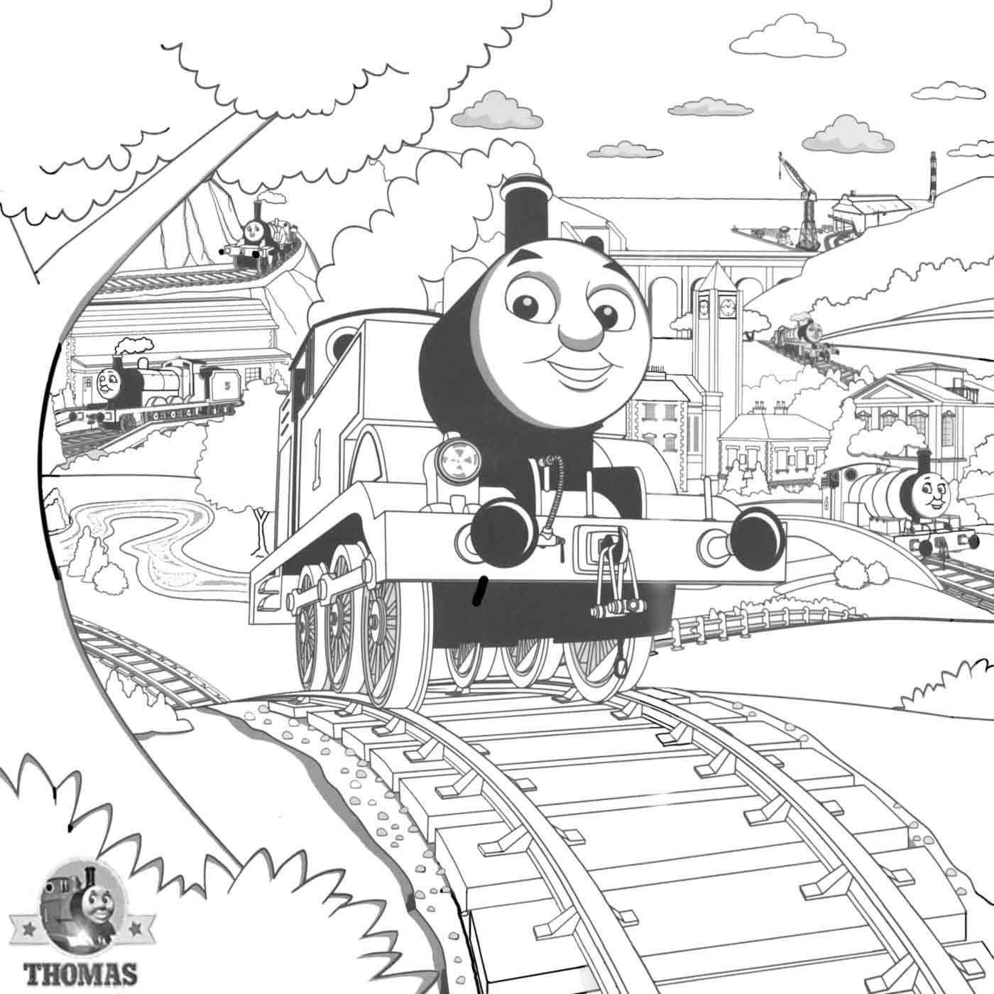 1400x1400 Thomas And Friends Coloring Pages Landscape For Kids