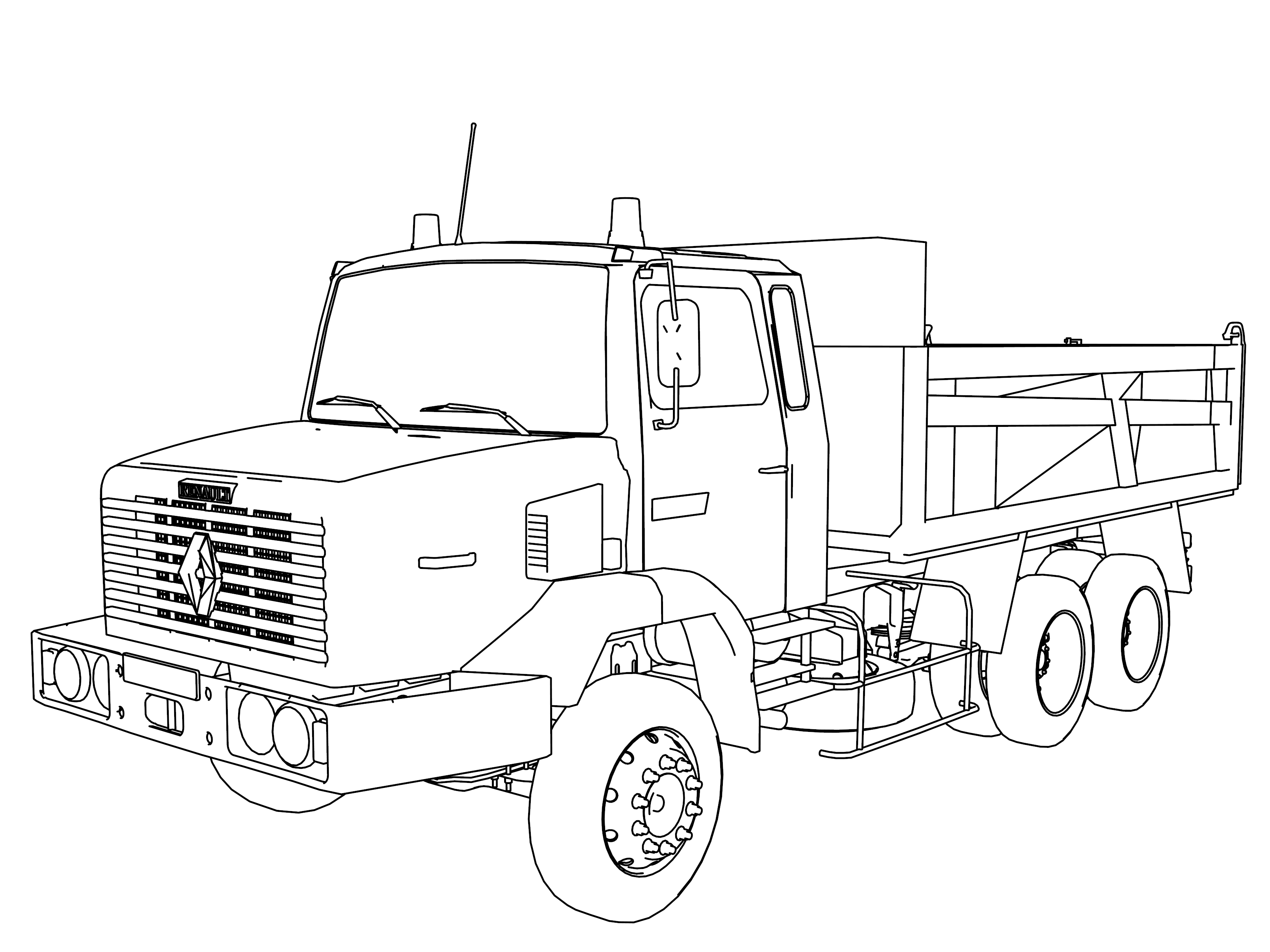 3333x2500 Truck Coloring Pages