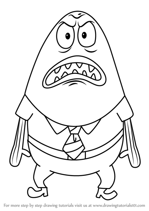 567x800 Learn How To Draw Angry Jack From Spongebob Squarepants (Spongebob