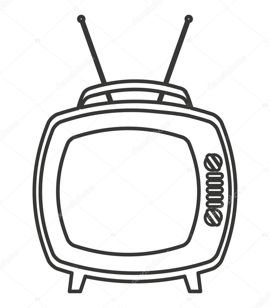 898x1024 Old Tv Isolated Icon Design Stock Vector Yupiramos