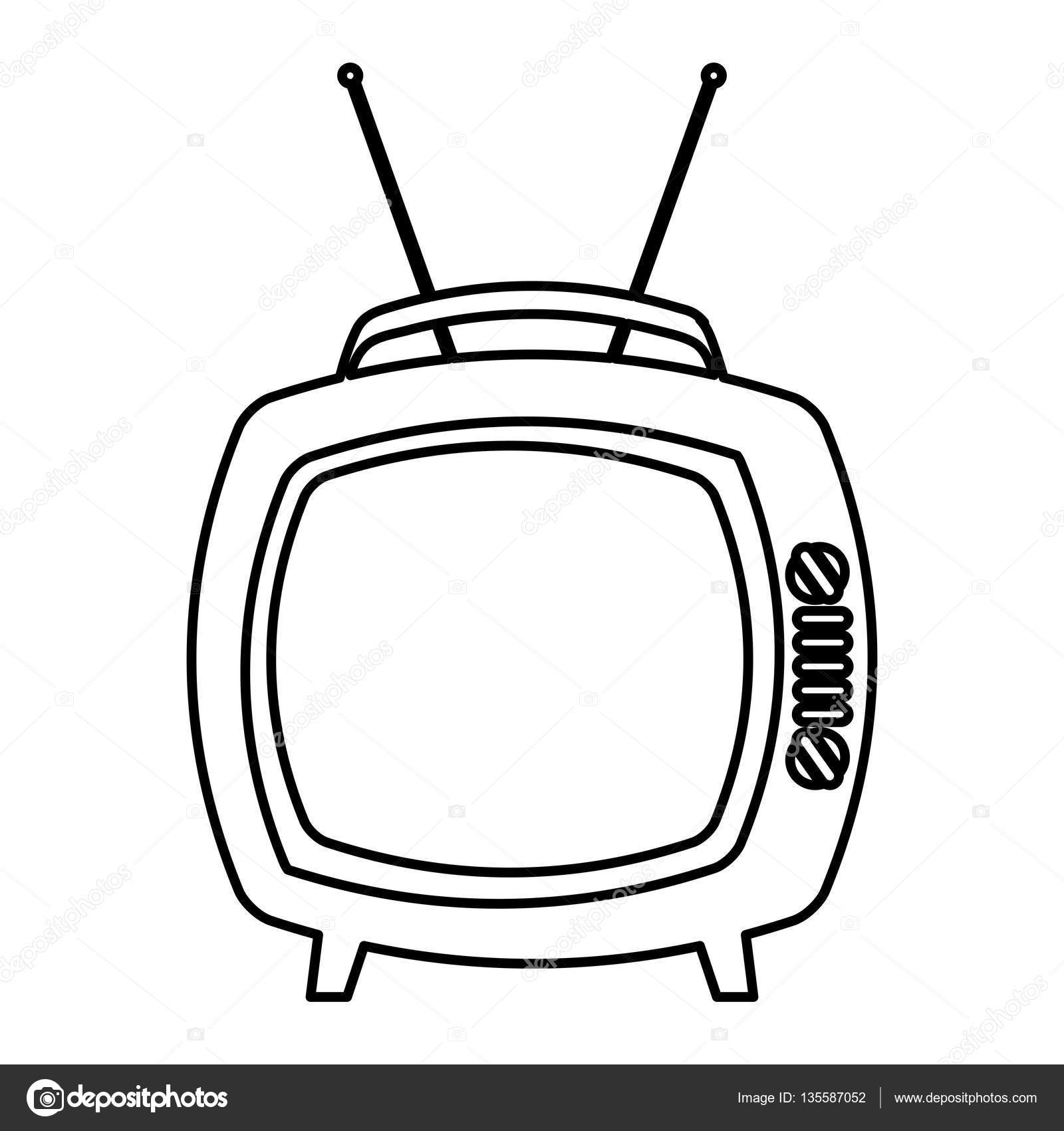 1600x1700 Old Tv Isolated Icon Stock Vector Yupiramos