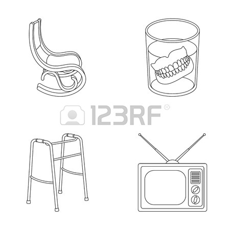 450x450 Denture, Rocking Chair, Walker, Old Tv.old Age Set Collection