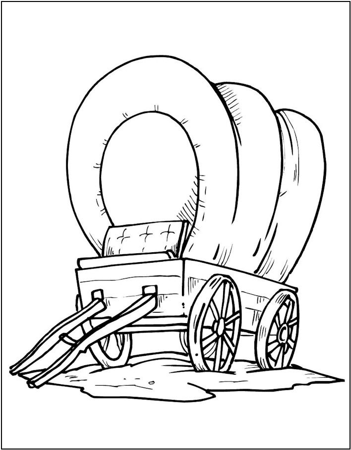 708x908 Covered Wagon Campsite Coloring Page Conestoga Wagon Coloring Page