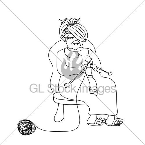 500x500 Old Woman Knitting Gl Stock Images