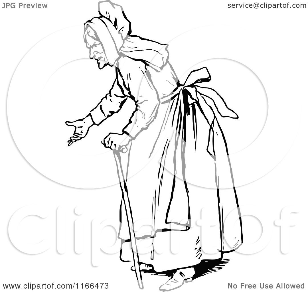 1080x1024 Clipart Of A Retro Vintage Black And White Old Woman Gesturing