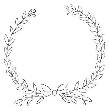 367x379 Olive Wreath Christmas Wreath Drawing Merry Christmas Amp Happy