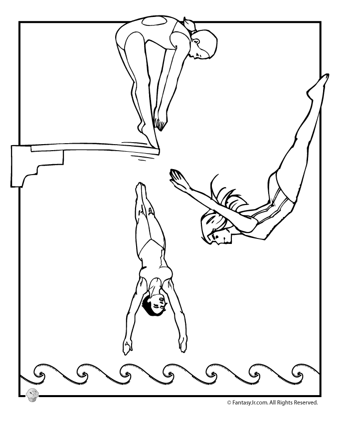 680x880 Olympic Diving Coloring Page Educ Olympics