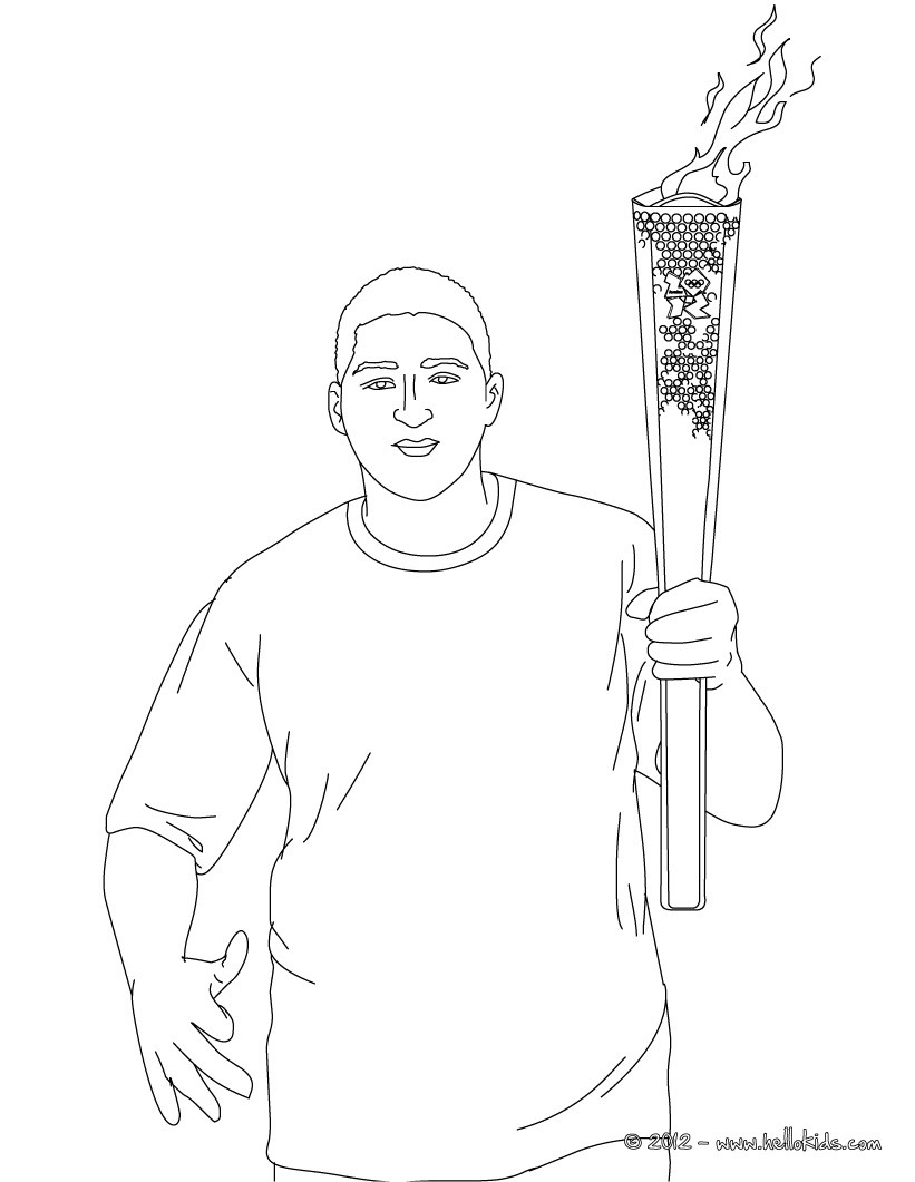 821x1061 Olympic Torch Relay Coloring Pages