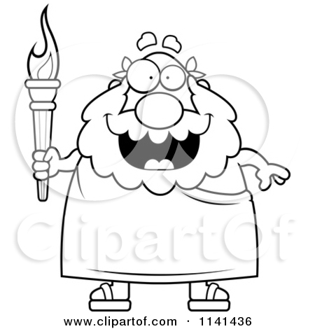 450x470 Clipart Happy Greek Man Holding An Olympic Torch