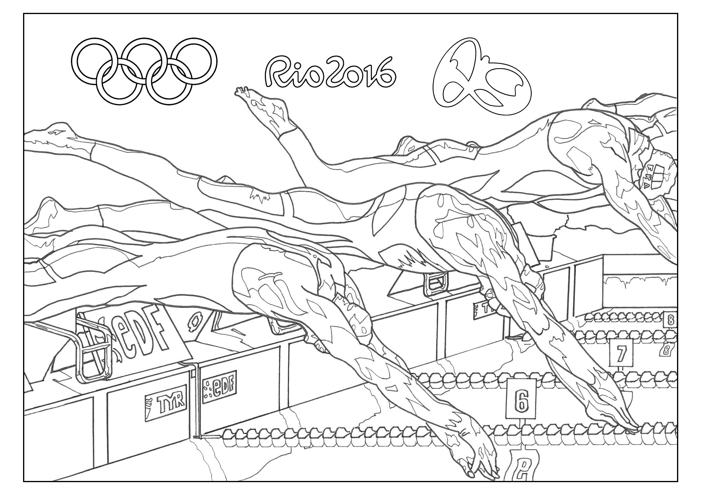 2340x1655 Rio 2016 Olympic Games Swimming Olympic (And Sport) Coloring