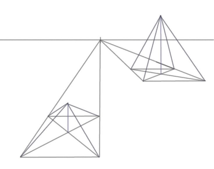 735x578 Draw A 3d Pyramid In Perspective Perspective, 3d And Perspective