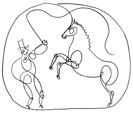 434x381 Picasso's One Liner Drawing, Circus Horse In A Ring One Line