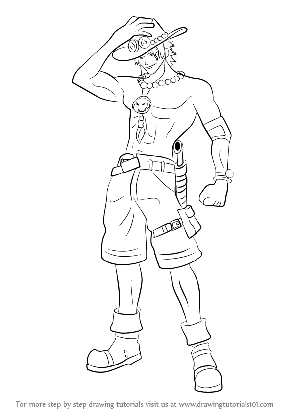 596x842 Learn How To Draw Portgas D. Ace From One Piece (One Piece) Step
