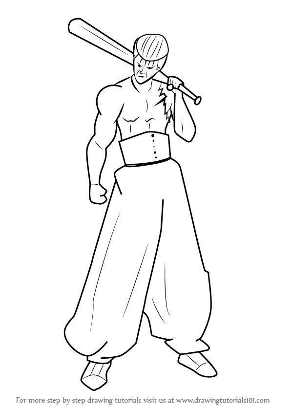 596x843 Learn How To Draw Metal Bat From One Punch Man (One Punch Man