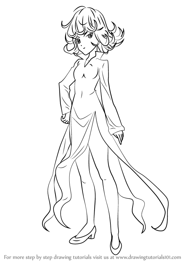 598x844 Learn How To Draw Tatsumaki From One Punch Man (One Punch Man