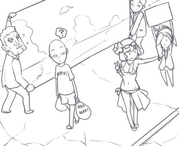 600x491 The Truth Behind The Beach Pic One Punch Man Know Your Meme