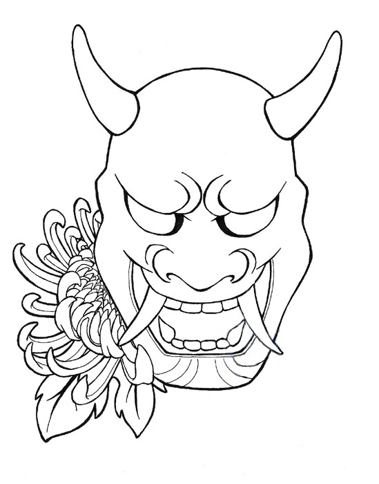 Oni Mask Drawing at GetDrawings | Free download