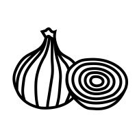 200x200 Onion Art Print, Fruit Illustration, Kitchen Decor, Vegetable