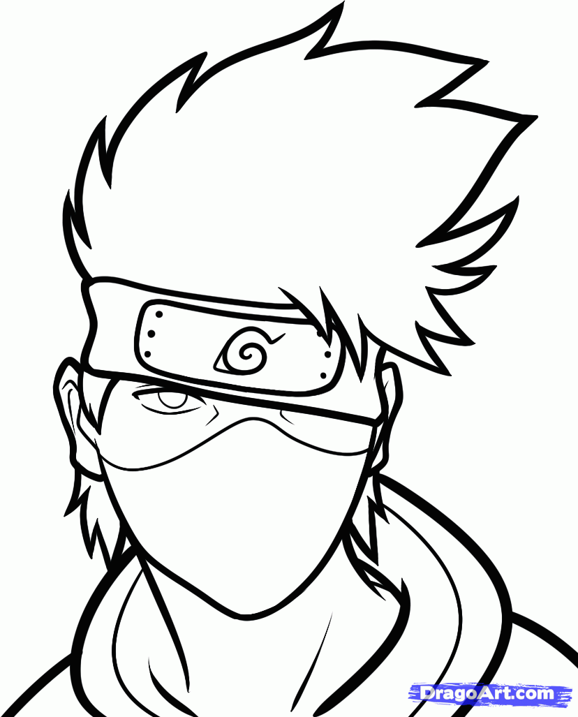 828x1027 How To Draw Kakashi Easy, Step By Step, Naruto Characters, Anime
