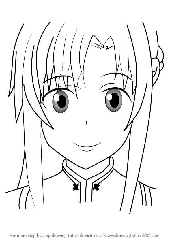 596x843 Learn How To Draw Yuuki Asuna From Sword Art Online (Sword Art