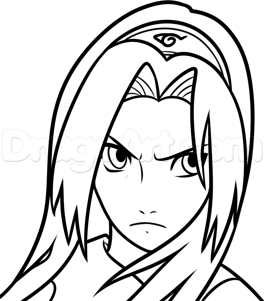 899x1023 How To Draw Dark Sakura, Step By Step, Naruto Characters, Anime