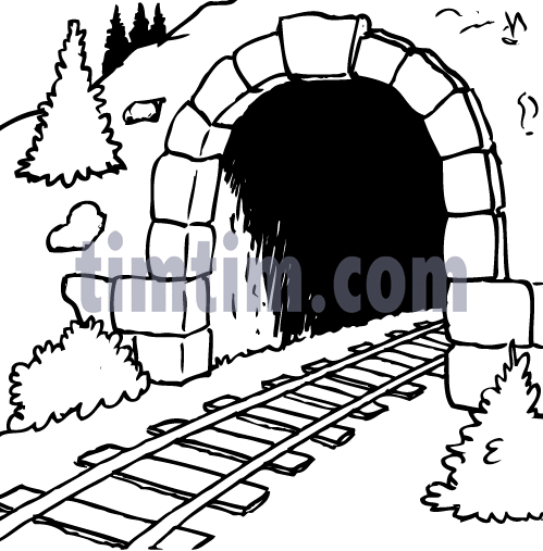 499x507 Free Drawing Of Railroad Tunnel Bw From The Category Trains