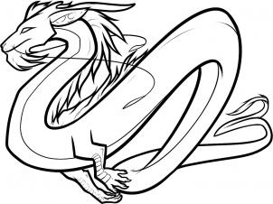 302x226 How To Draw A Light Dragon, White Dragon, Step By Step, Dragons