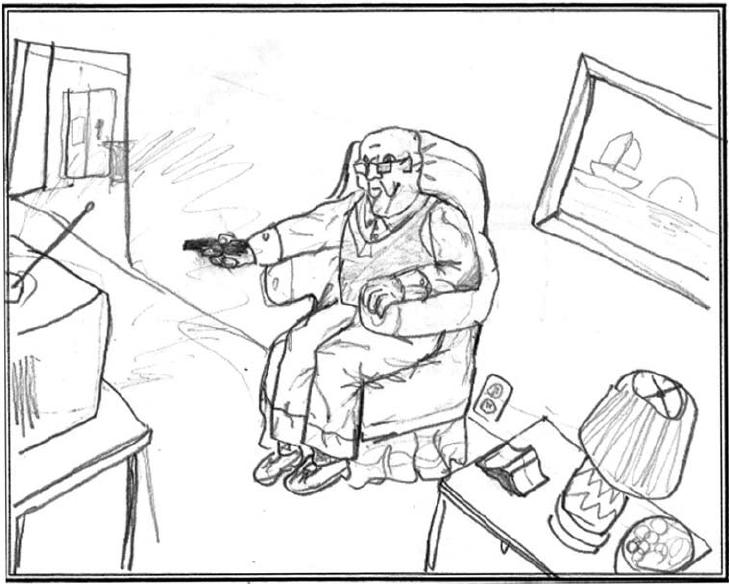 729x584 Neutral Drawing Of An Older Man. The Middle School Student Who