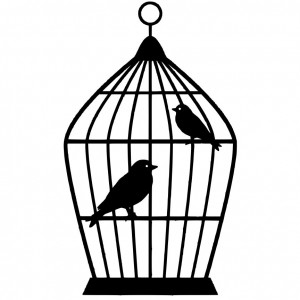 300x300 Birds In Cage Svg File Cameo Svg Bird Cages, Svg