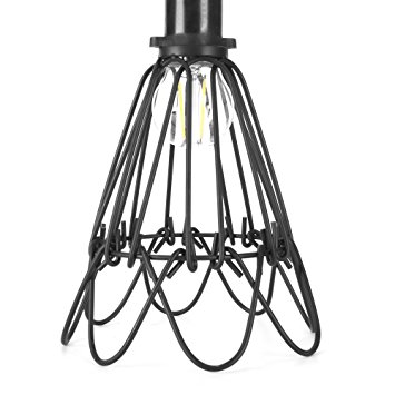 355x355 Industrial Metal Bird Cage Lamp Guard String Light Shade Open