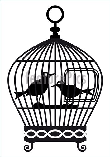 353x500 Bird Birdcage Silhouette