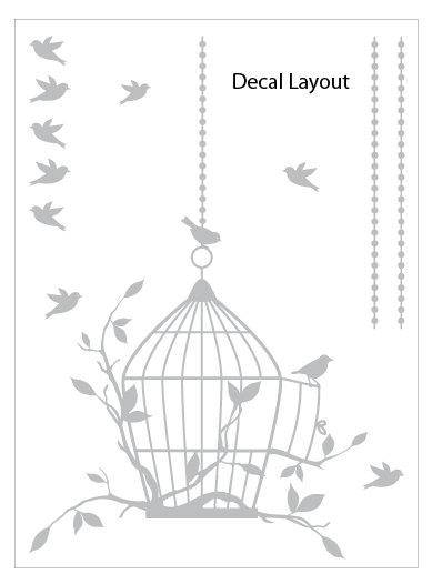 389x526 Bird Cage Wall Decal Birdcage Wall Decor Decal With Flying