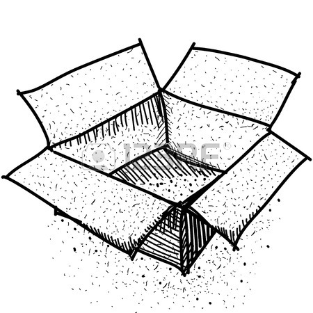 450x450 Hand Drawn Vector Open Box, Set For Animation Royalty Free