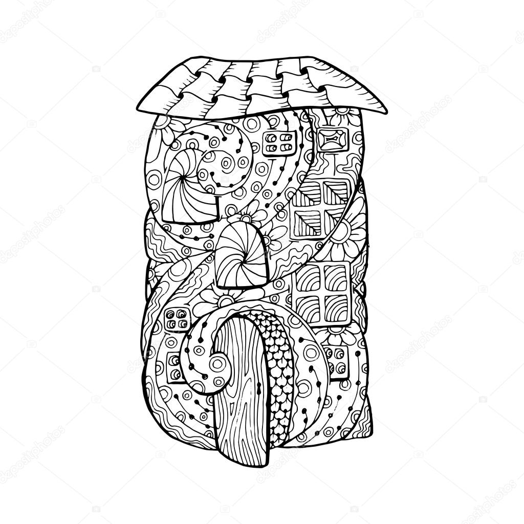 1024x1024 Fairy House With Open Door Stock Vector Ilonitta