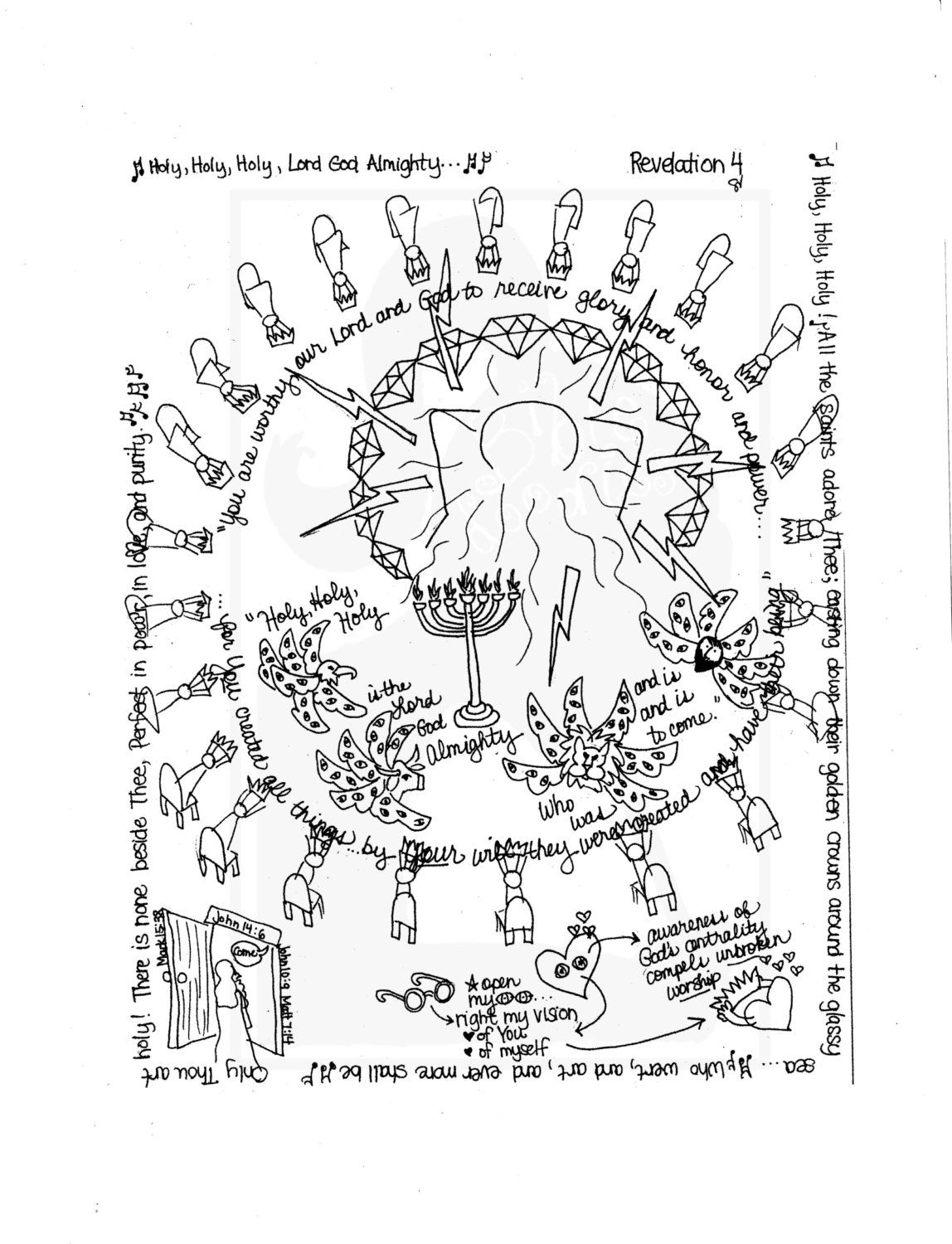 1148x1500 Bible Doodle Study Guide For Revelation 4 An Open Door