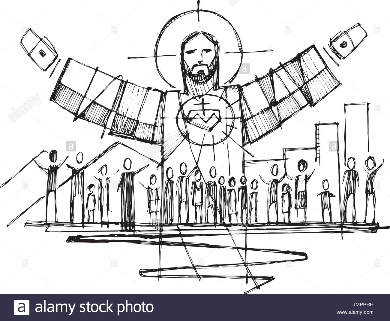 1300x1068 Hand Drawn Vector Illustration Or Drawing Of Jesus Christ