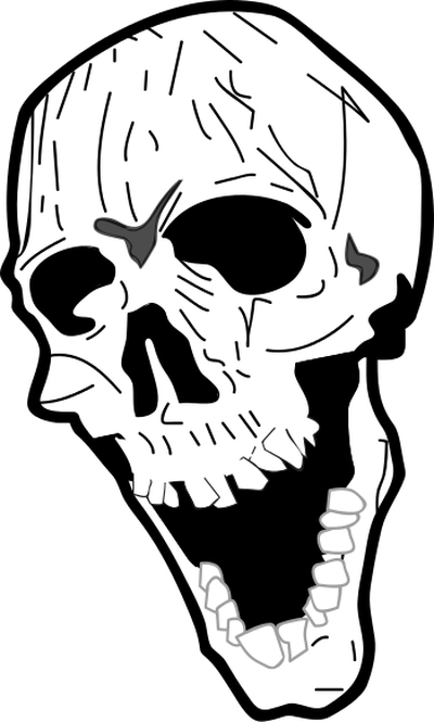 400x665 Open Mouth Skull