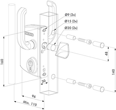 400x381 Sliding Gate Lock