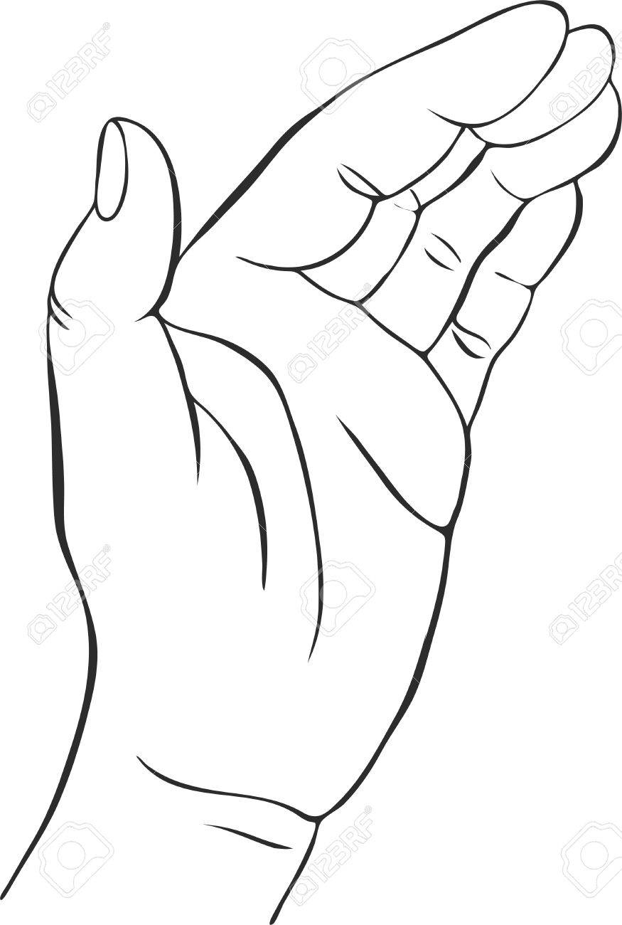 875x1300 Hand With Open Palm, Hand Drawn Vector Illustration,guardian